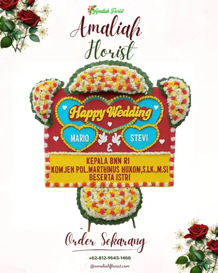 Papan Bunga Pernikahan Bulu Kandang